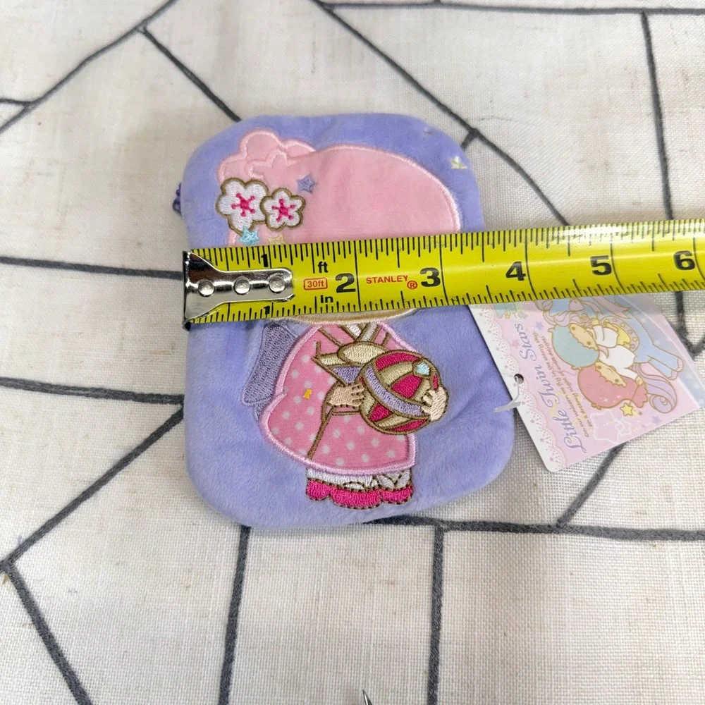 Sanrio Little Twin Stars Pouch OS Purple Kimono Lala Plush Zipper Coin Purse NWT